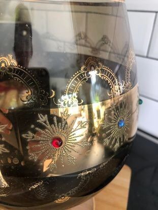 50% off ad dry!!! Large chalice vase lovely diamond detail