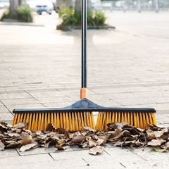 Upgrade Garden Broom,Yard Brush Heavy Duty Outdoor(23.6in)  66in Broom has a Sturdy,Rust-resistant Handle,Stiff Bristles for Sweeping up Large