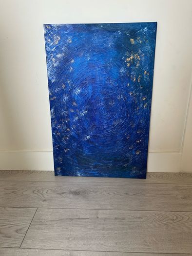 Blue textured painting