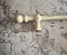 Antique cream curtain pole
