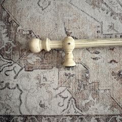Antique cream curtain pole