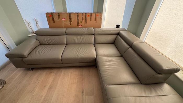 Natuzzi Editions Leather Corner Sectional Sofa