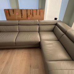 Natuzzi Editions Leather Corner Sectional Sofa