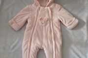 0-3m, Bnwot M&amp;S Soft Velour Bear All-in-One Pramsuit