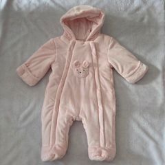 0-3m, Bnwot M&S Soft Velour Bear All-in-One Pramsuit