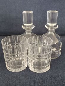 whiskey decanter and glass