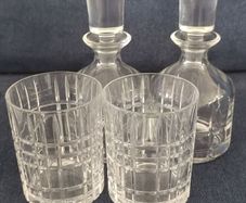whiskey decanter and glass