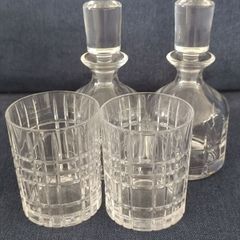 whiskey decanter and glass