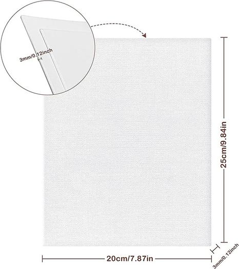 Canvas Panels 20x25cm-12 Packs Blank Art Canvases Pre Stretched Canvas Board, 100% Cotton Artist Painting Canvas for Acrylic Painting, Oil Paint & Wet Art Media (FREE POSTAGE)
