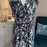 Brand-new Ladies Navy & White Knee Length Dress from ICHI With Pockets & Elastic waist Image 5