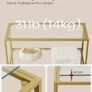 Set of two gold Shelves Tempered Glass Transparent Metallic Gold Image 3