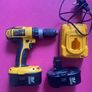 DeWalt 18 V combi drill including two batteries, charger and case. The batteries are not DeWalt but our NEW (less than a year-old). Image 2