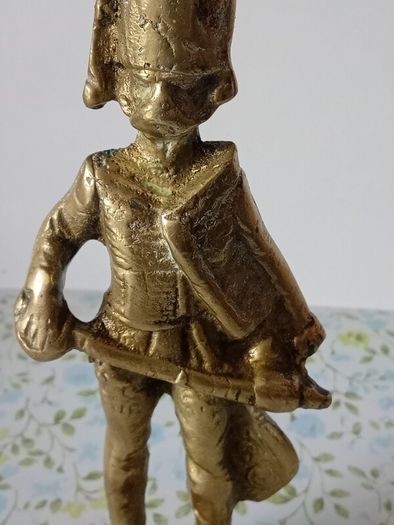 Pair of Vintage Brass Napoleonic Era Soldier Figurines.