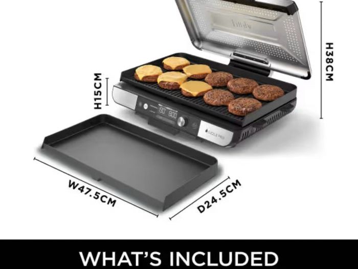 Ninja Sizzle Pro XL Indoor Grill & Flat Plate Used Twice Only