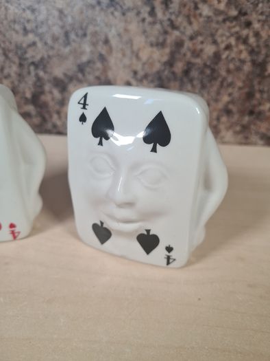 Vintage Playing cards salt and pepper shakers card deck hearts spades