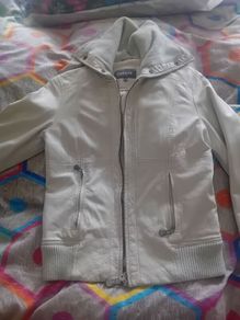 ladies cream soft leather jacket. Firetrap size Medium