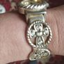 Geneva Women's Silver Tone Religious Open Cuff Bracelet Watch. Image 10