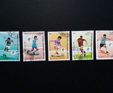 Laos soccer football world cup set stamps issues 1990