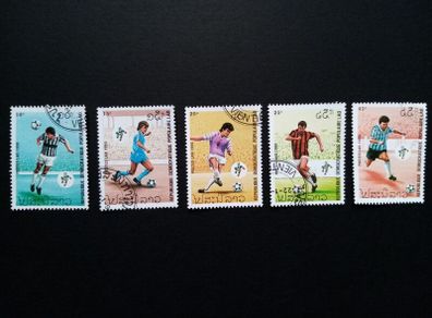 Laos soccer football world cup set stamps issues 1990