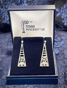Beautiful Original Rennie Mackintosh earrings Sterling Silver 925.