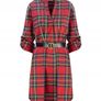 Checkered shirt dress with unisize belt Image 2