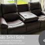 New Nando Full Recliner Sofa 3+1+1 Brown Image 3