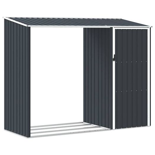 Garden Firewood Shed Anthracite 245x98x159 cm Galvanised Steel