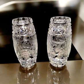 Pair of gorgeous Daum vases hand cut