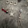 Vintage Sterling Silver Jewellery Lot Rings, Earrings, Pendant Tribal Pieces Image 7