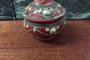 Moroccan Ceramic and Brass Jar
