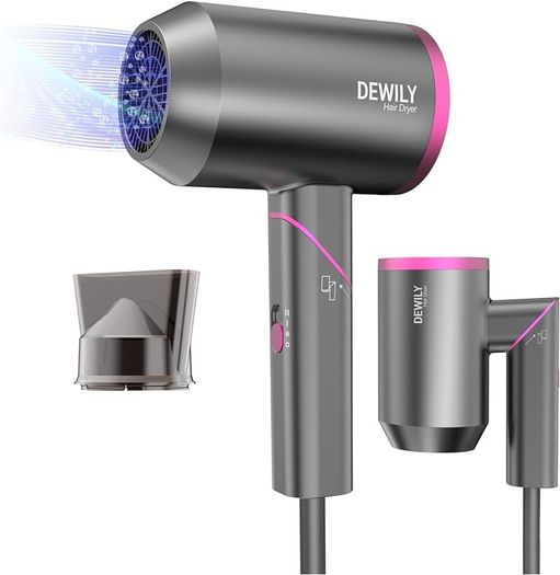 NEW SALE Powerful Foldable Ironic Hair Dryers for Curly Hair and Straight Hair Small Blow Dryer for Women Men, Fast Drying