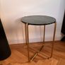 Beautiful Green Marble & Brass Coffee / Side Table Image 2