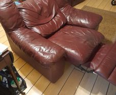 Burgundy leather recliner armchair