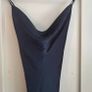 Brand New ASOS design Navy Satin Cowl Neck Maxi Dress - Lace Up Back - UK 16 Image 2