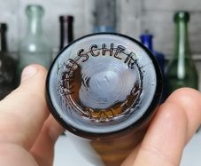 82 - Vintage Kruschen Salts Dark Brown Glass Bottom Embossed Bottle