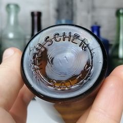 82 - Vintage Kruschen Salts Dark Brown Glass Bottom Embossed Bottle