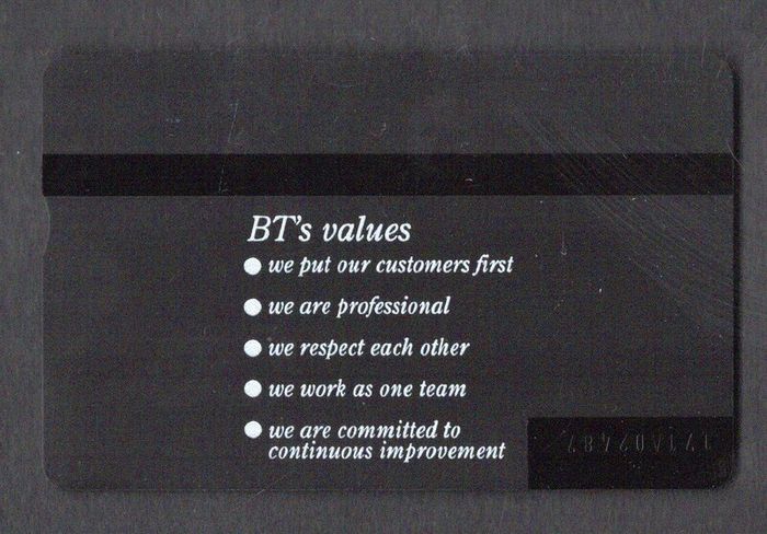 1991 United Kingdom 10 unit British Telecom New Ideas - Blank (Landis & Gyr) Phone card