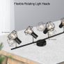NEW SALE | 4 Way Ceiling Light Fixture Rotatable Retro Spotlight Fitting E14 Base Angle Adjustable with Black Metal Cage Flush Mount for Bedroom Living Room Hallway Image 3