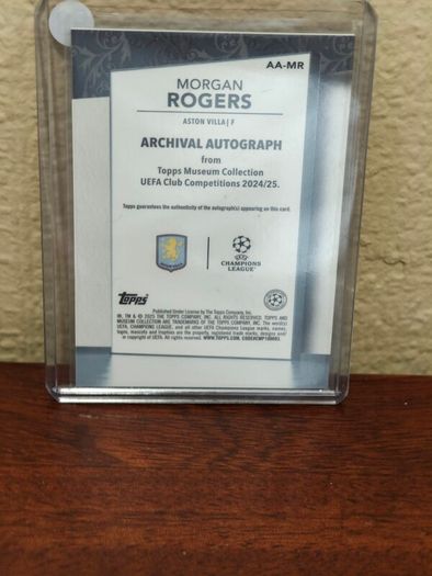2024-25 Topps Museum Collection Morgan Rogers certified autograph trading card serial numbered 40/99.
