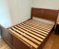 Solid Wood Sleigh Bed Frame Standard King Queen Size  Excellent Condition