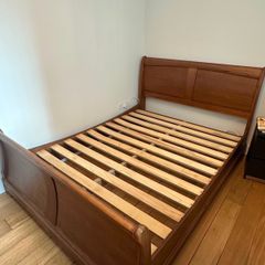 Solid Wood Sleigh Bed Frame Standard King Queen Size  Excellent Condition