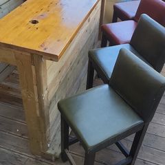 bar stools and counter