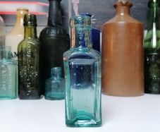 18 - Antique Victorian Sea Glass Bottle Small