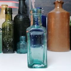 18 - Antique Victorian Sea Glass Bottle Small