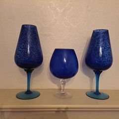 Large Blue Glass Vases