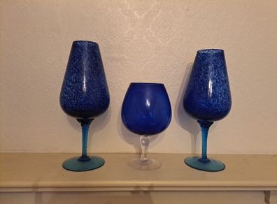 Large Blue Glass Vases