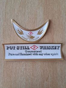 Vintage neck and footer John Power & Son whiskey bottle vintage labels No2