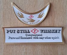 Vintage neck and footer John Power & Son whiskey bottle vintage labels No2