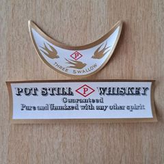Vintage neck and footer John Power & Son whiskey bottle vintage labels No2