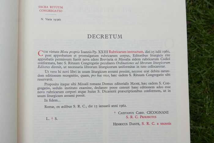 Vintage Missale Romanum 1962